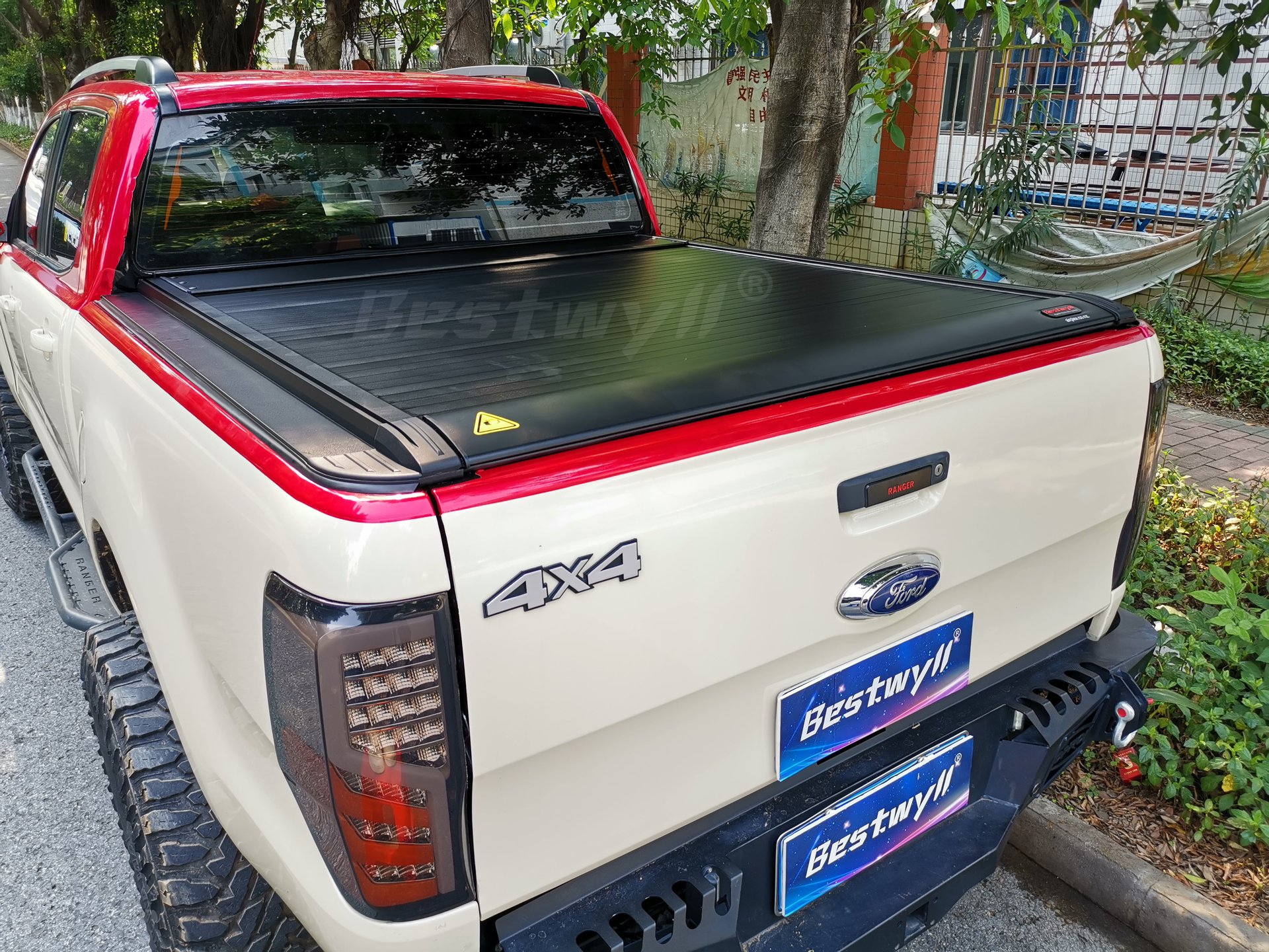 Electric Pickup Cover For 2012-2021 Ford Ranger Xlt, Double Cab, (Compatible With 2019 Mazda BT50) E-K04
